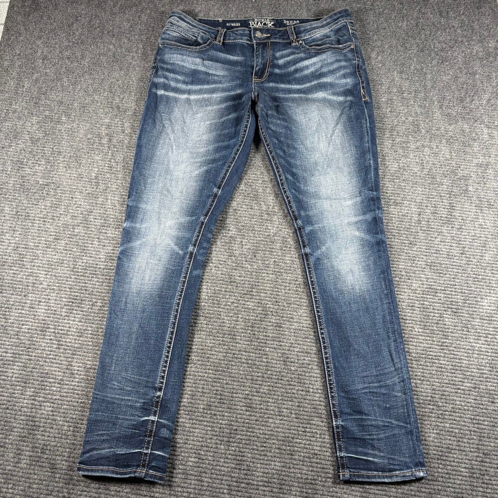 Buckle Black Fit No. 53 Skinny Jeans Mens 32x32 Blue Excellent Dark Wash Denim